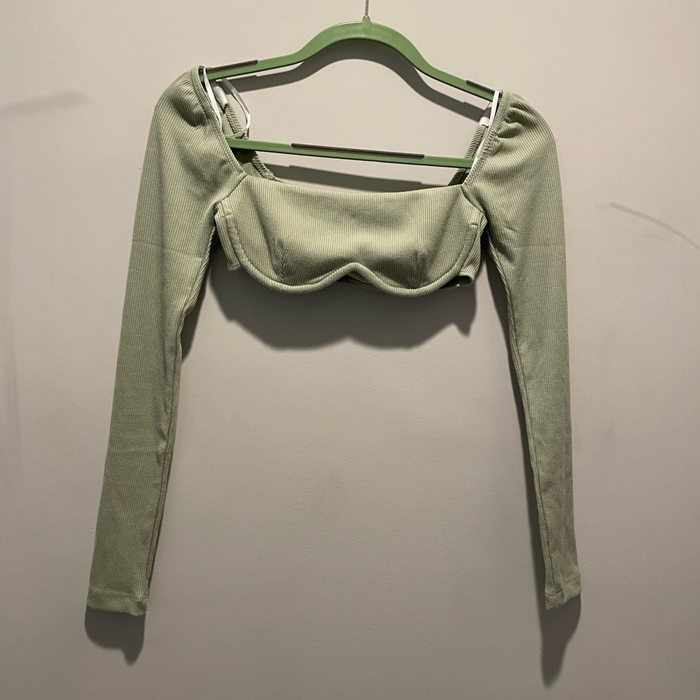 Princess Polly cropped bustier long sleeved top